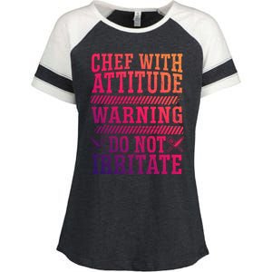 Culinary Badass Distressed Chef Gift Enza Ladies Jersey Colorblock Tee