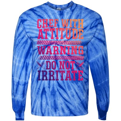 Culinary Badass Distressed Chef Gift Tie-Dye Long Sleeve Shirt