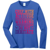 Culinary Badass Distressed Chef Gift Ladies Long Sleeve Shirt