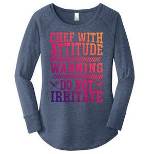 Culinary Badass Distressed Chef Gift Women's Perfect Tri Tunic Long Sleeve Shirt