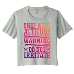 Culinary Badass Distressed Chef Gift Women's Crop Top Tee