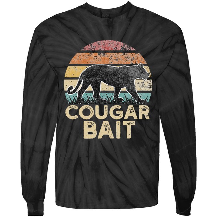 Cougar Bait Dating Humor Sugar Momma Retro Animal Tie-Dye Long Sleeve Shirt