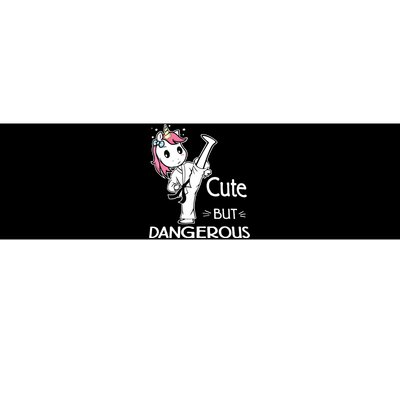 Cute But Dangerous Karate Taekwondo Unicorn Karate Girl Bumper Sticker