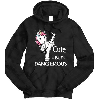 Cute But Dangerous Karate Taekwondo Unicorn Karate Girl Tie Dye Hoodie