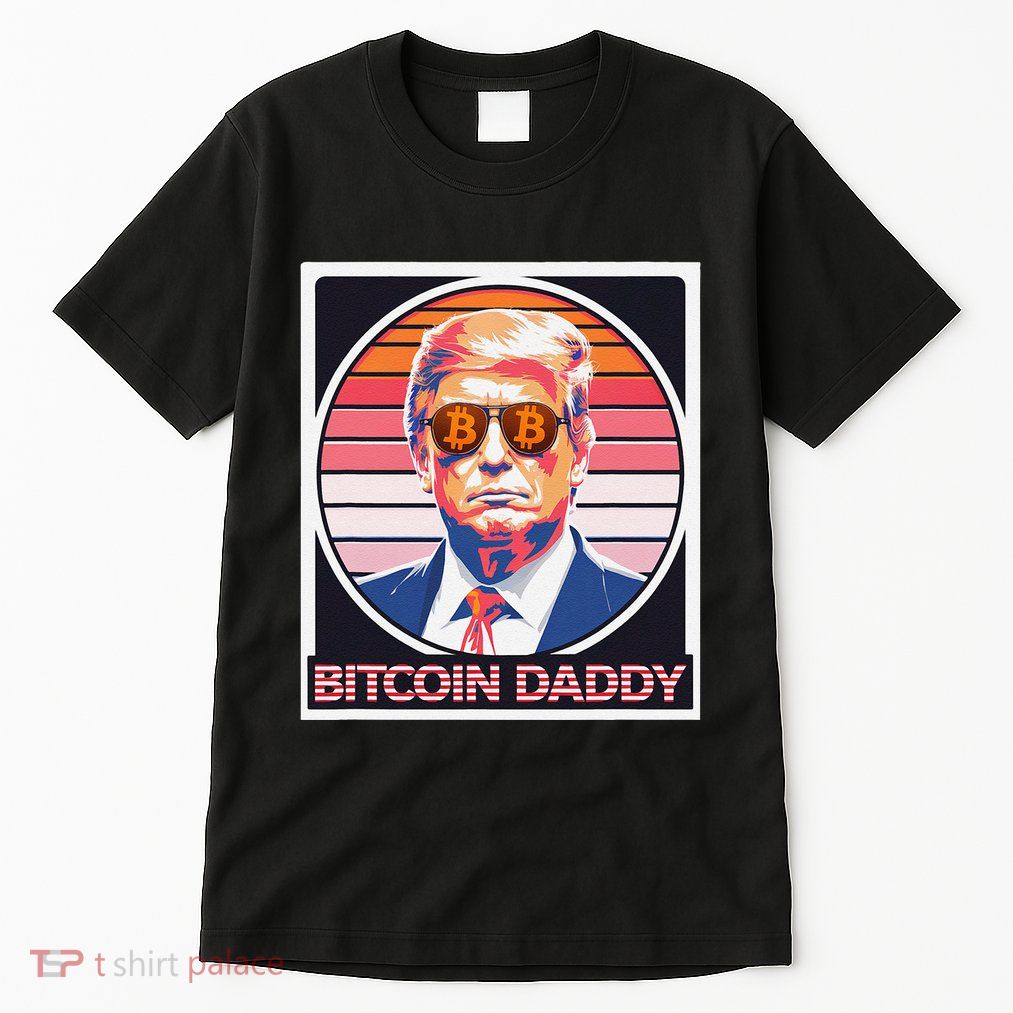 Cute Bitcoin Daddy Trump Crypto King Internet Money Mining Tall T-Shirt