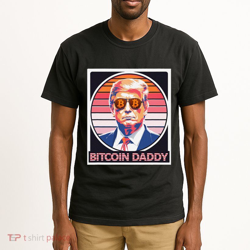 Cute Bitcoin Daddy Trump Crypto King Internet Money Mining Tall T-Shirt