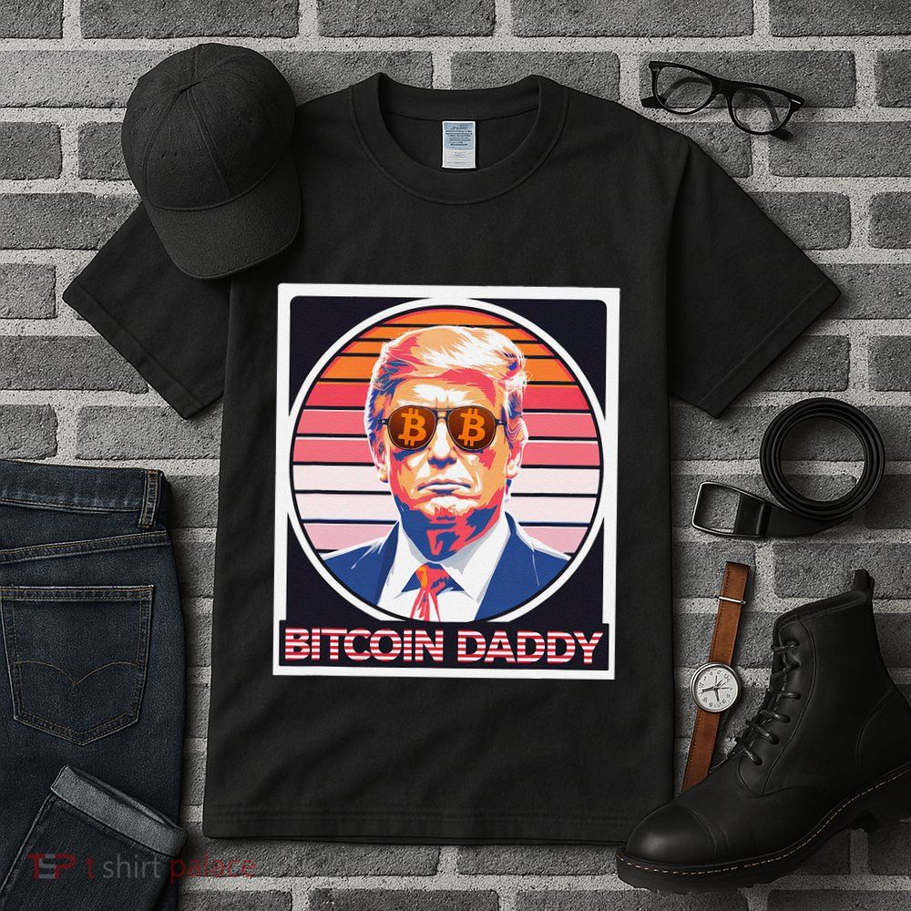 Cute Bitcoin Daddy Trump Crypto King Internet Money Mining Tall T-Shirt