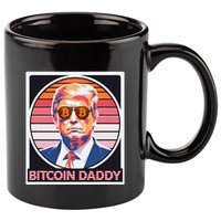 Cute Bitcoin Daddy Trump Crypto King Internet Money Mining 11oz C Handle Ceramic Mug