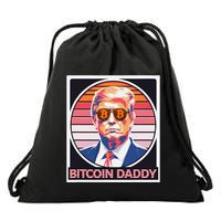Cute Bitcoin Daddy Trump Crypto King Internet Money Mining Drawstring Bag