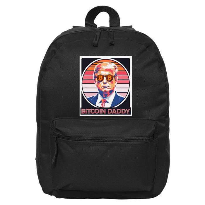 Cute Bitcoin Daddy Trump Crypto King Internet Money Mining 16 in Basic Backpack