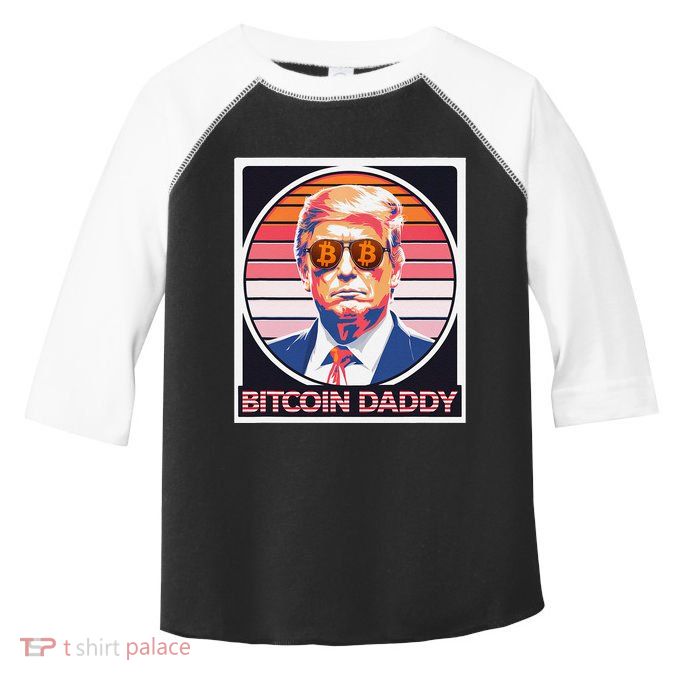 Cute Bitcoin Daddy Trump Crypto King Internet Money Mining Toddler Fine Jersey T-Shirt
