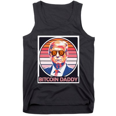 Cute Bitcoin Daddy Trump Crypto King Internet Money Mining Tank Top