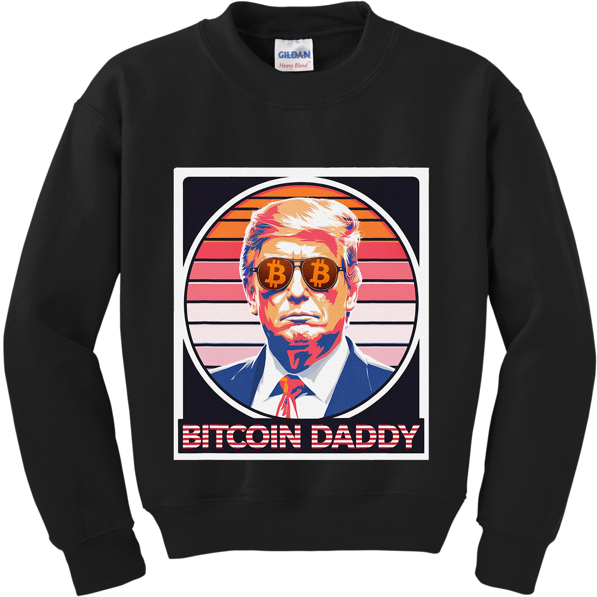 Cute Bitcoin Daddy Trump Crypto King Internet Money Mining Kids Sweatshirt
