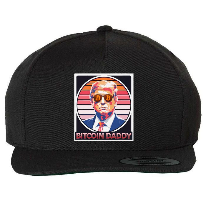 Cute Bitcoin Daddy Trump Crypto King Internet Money Mining Wool Snapback Cap