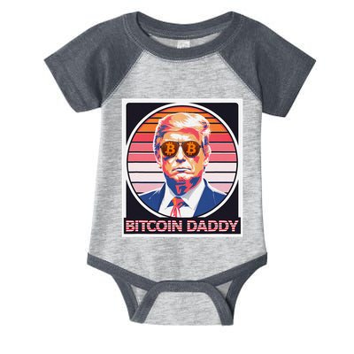 Cute Bitcoin Daddy Trump Crypto King Internet Money Mining Infant Baby Jersey Bodysuit