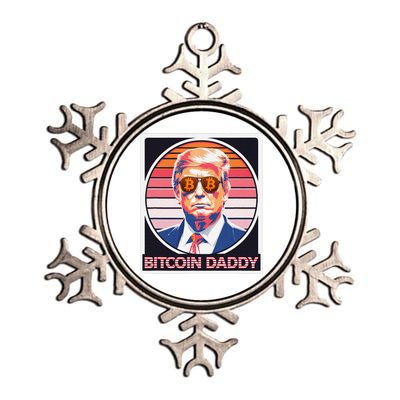 Cute Bitcoin Daddy Trump Crypto King Internet Money Mining Metallic Star Ornament