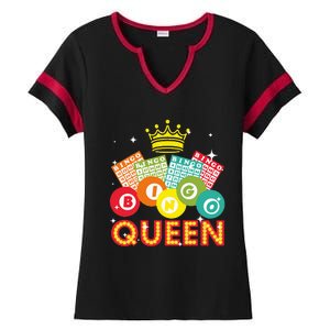 Cute Bingo Designs For Women Mom Bingo Lovers Casino Players Ladies Halftime Notch Neck Tee