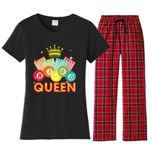 Cute Bingo Designs For Women Mom Bingo Lovers Casino Players Women's Flannel Pajama Set