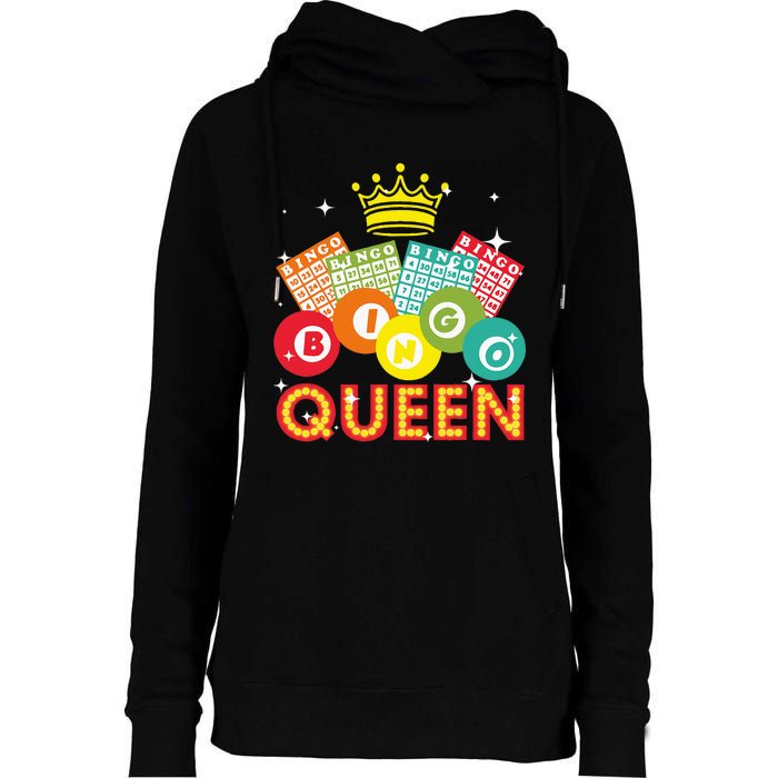 Cute Bingo Designs For Women Mom Bingo Lovers Casino Players Womens Funnel Neck Pullover Hood