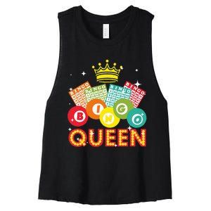 Cute Bingo Designs For Women Mom Bingo Lovers Casino Players Women's Racerback Cropped Tank