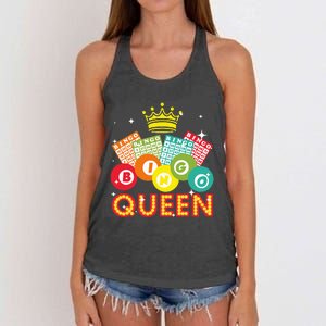 Cute Bingo Designs For Women Mom Bingo Lovers Casino Players Women's Knotted Racerback Tank