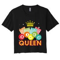 Cute Bingo Designs For Women Mom Bingo Lovers Casino Players Women's Crop Top Tee