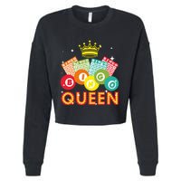 Cute Bingo Designs For Women Mom Bingo Lovers Casino Players Cropped Pullover Crew