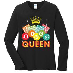 Cute Bingo Designs For Women Mom Bingo Lovers Casino Players Ladies Long Sleeve Shirt