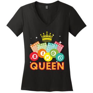 Cute Bingo Designs For Women Mom Bingo Lovers Casino Players Women's V-Neck T-Shirt