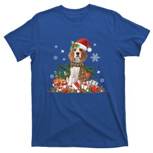 Christmas Beagle Dog Santa Hat Lights Presents Decorations Meaningful Gift T-Shirt