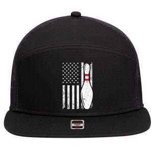 Cool Bowling Design For Women Bowler Bowling Pin Sport 7 Panel Mesh Trucker Snapback Hat