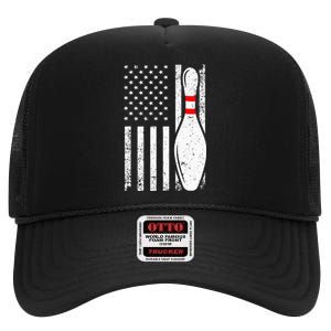 Cool Bowling Design For Women Bowler Bowling Pin Sport High Crown Mesh Back Trucker Hat