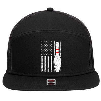 Cool Bowling Design For Men Women Bowler Bowling Pin Sport 7 Panel Mesh Trucker Snapback Hat