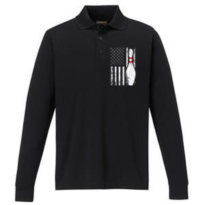 Cool Bowling Design For Men Women Bowler Bowling Pin Sport Performance Long Sleeve Polo