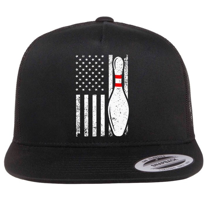 Cool Bowling Design For Men Women Bowler Bowling Pin Sport Flat Bill Trucker Hat