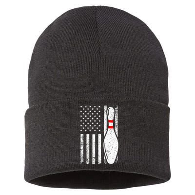 Cool Bowling Design For Men Women Bowler Bowling Pin Sport Sustainable Knit Beanie