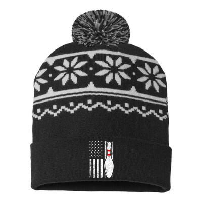 Cool Bowling Design For Men Women Bowler Bowling Pin Sport USA-Made Snowflake Beanie