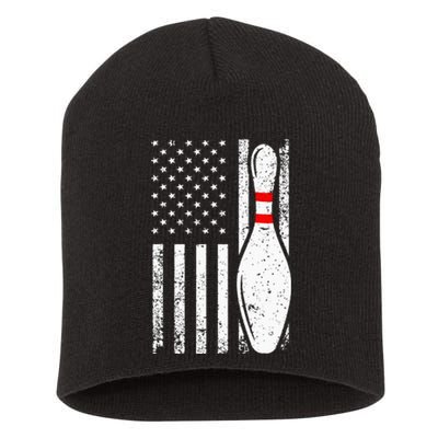 Cool Bowling Design For Men Women Bowler Bowling Pin Sport Short Acrylic Beanie