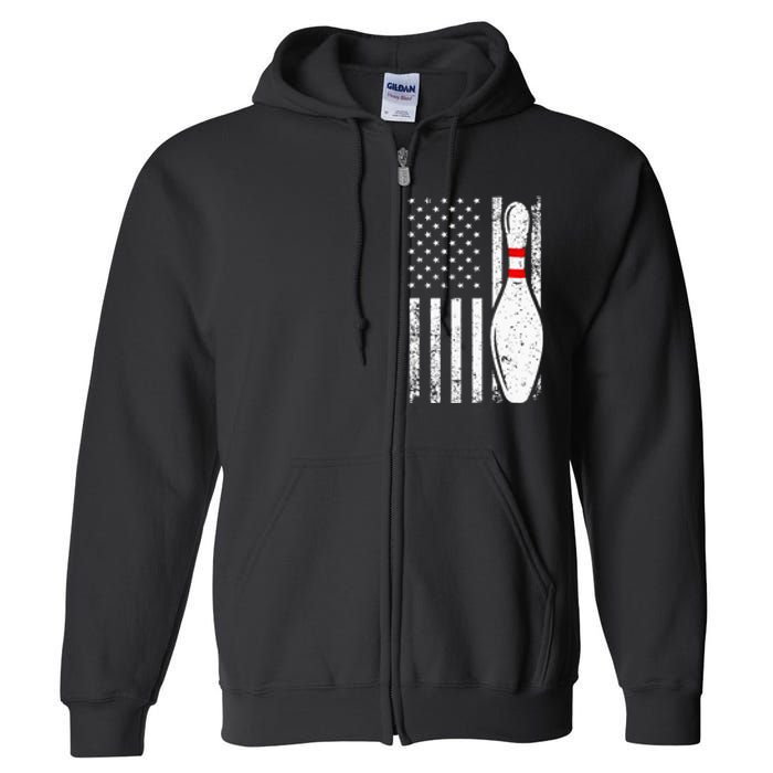 Cool Bowling Design For Men Women Bowler Bowling Pin Sport Full Zip Hoodie