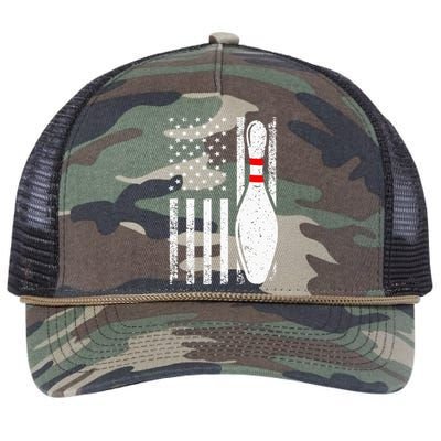 Cool Bowling Design For Men Women Bowler Bowling Pin Sport Retro Rope Trucker Hat Cap