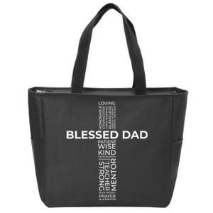 Christian Blessed Dad Cross FatherS Day Zip Tote Bag