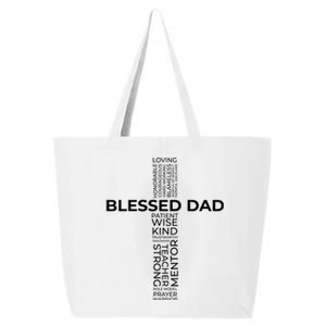 Christian Blessed Dad Cross FatherS Day 25L Jumbo Tote