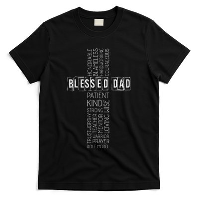 Christian Blessed Dad Cross Fathers Day T-Shirt