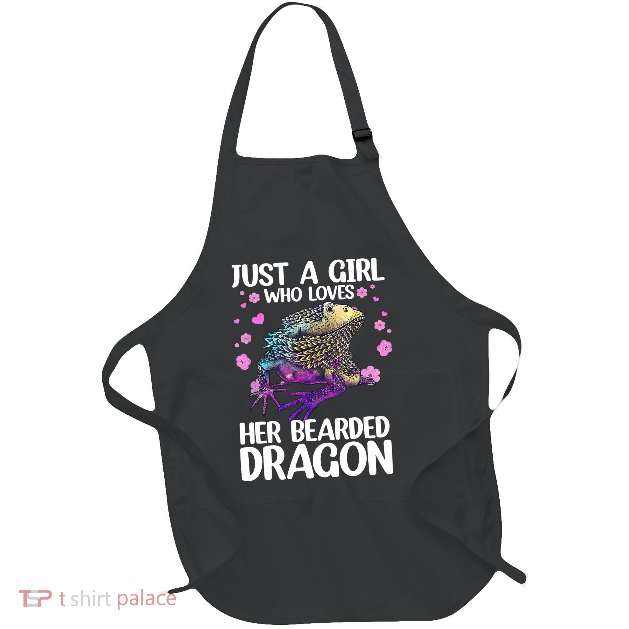 Cool Bearded Dragon Art For Girls Women Bearded Dragon Lover  Full-Length Apron With Pockets
