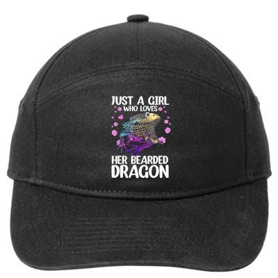 Cool Bearded Dragon Art For Girls Women Bearded Dragon Lover  7-Panel Snapback Hat