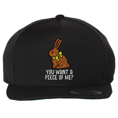 Chocolate Bunny Do You Want Piece Of Me Easter Rabbit Chocolate Wool Snapback Cap