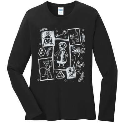 Coraline Button Doll  Coraline Movie  Coraline Crewneck  Ladies Long Sleeve Shirt