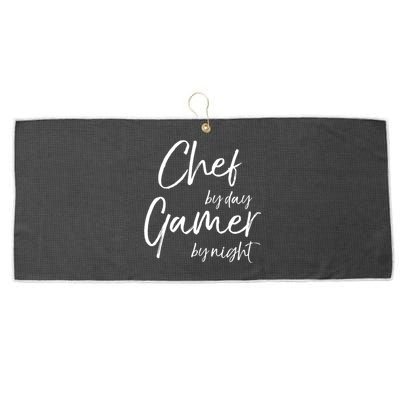 Chef By Day Gamer By Night Funny Gift Large Microfiber Waffle Golf Towel