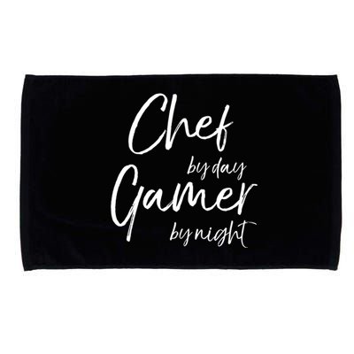 Chef By Day Gamer By Night Funny Gift Microfiber Hand Towel