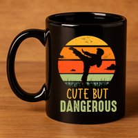 Cute But Dangerous Karate Student Trainee Karateka Master 11oz C Handle Ceramic Mug